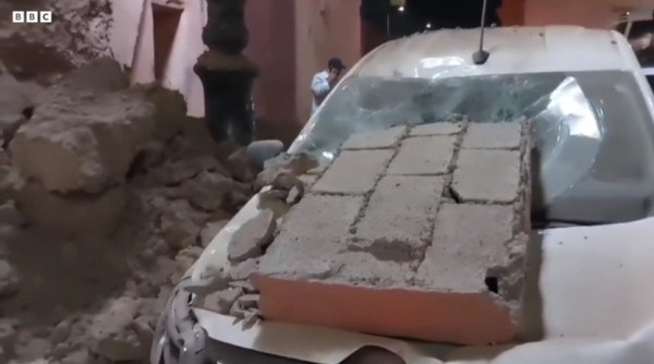 모로코 지진. BBC 화면 갈무리